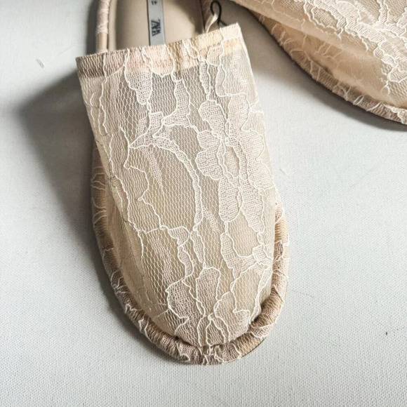 Zara Lace Top Round Toe summer Slides 41 - Picture 2 of 9